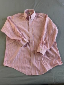Brooks Brothers Hemd 16,5 34 35 Rosa Weiß Herren Langarm Knopfleiste Vintage - Bild 1 von 12