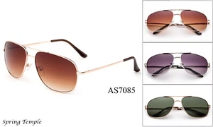 Aviator Sunglasses Spring Hinge Classic Vintage Light Weight UV 100% Protection - Picture 1 of 11