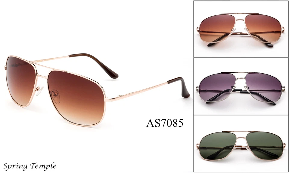 Óculos de sol aviador dobradiça de mola clássico vintage leve proteção UV 100% - Imagem 1 de 1