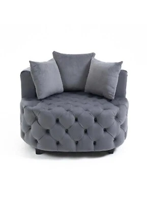 Modern Velvet Accent Barrel Chair Upholstered Armchair Leisure Lounge Sofa - Image 1 of 4