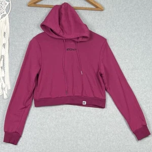 Echt Hoodie Jumper Womens M Pink Crop Cropped Hooded Activewear Athleisure - Picture 1 of 12
