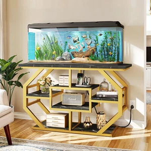 Aquarium Stand For 55-75 Gallon Tank Power Outlet Display Cabinet for Fish Tank - Picture 1 of 10
