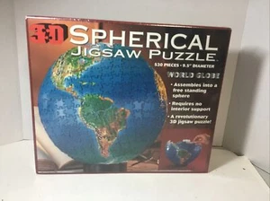 BUFFALO GAMES 3D World Globe Spherical Jigsaw Puzzle, 530 Pieces New Sealed - Picture 1 of 3