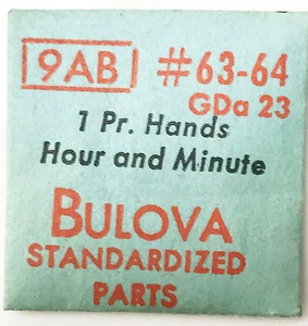 Bulova 9AB GDA23 Vintage Hour & Minute Hands #63-64 NOS Original Sealed Package - Picture 1 of 3