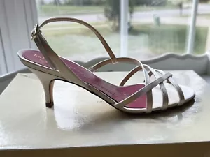 Kate Spade Emily Ivory Satin Bridal Wedding Slingback Low Heel Shoe Size 5.5 M - Picture 1 of 10