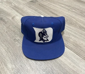 Vintage Duke University Blue Devils Plain Logo Blockhead Deadstock SnapBack Hat - Picture 1 of 7