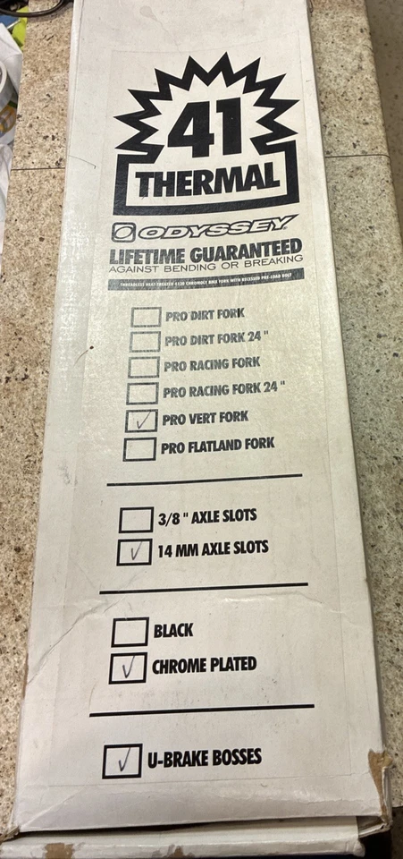 NOS Odyssey 41 Thermal Pro Vert Fork, 14mm Drop-Outs Freestyle BMX Bike, 1 1/8 - Image 1 of 4