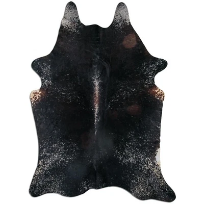 Premium Kuhfell Teppich XXL Rinderfell L238 x B170 cm schwarz braun weiß - Bild 1 von 2