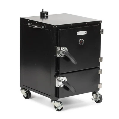 Parrilla ahumadora de flujo inverso de ceniza y brasa, ahumador vertical de carne, cámara aislante Foto 1 de 4