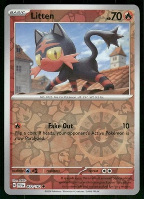 Litten - 032/162 Common Reverse Holo NM Pokemon SV05: Temporal Forces - Image 1 of 2