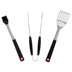 BBQGuys Signature 3-Piece Stainless Steel Molded Handles Tool Set - Picture 1 of 6
