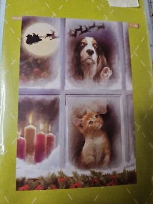 Evergreen Satin Reflections Flag Christmas Decorative Flag 29" x 43" I Spy Santa - Image 1 of 4