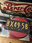 Old Vintage Rare 1947 47 8X4958 New York NY State Metal License Plate Tag USA