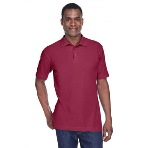 Harriton Men's Blend-Tek Polo - Wine - Size Large - Foto 1 di 5
