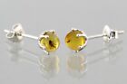 Fossil Insects Baltic Amber Round Beads Spheres Silver Earrings 1.1G 240222-7