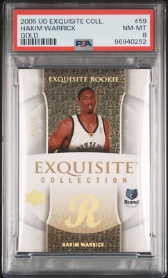 2005 Upper Deck UD Exquisite Hakim Warrick Rookie Gold /25 #59 PSA 8 - Image 1 of 2