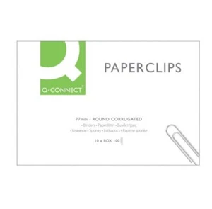 Q-Connect Aktenklammern - Briefklammern 77mm, 100 Stück, verzinkt, rund Klammern - Bild 1 von 4
