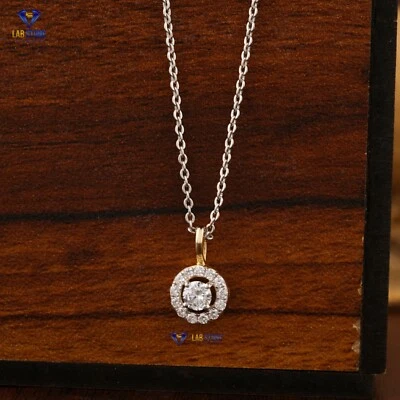 0.31 TDW Round Lab Grown Diamond Anniversary Pendant 18k Yellow Gold - Image 1 of 4