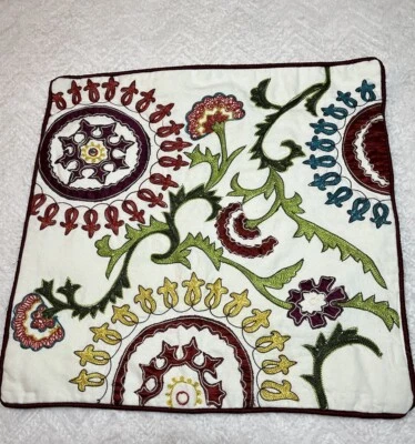 Embroidered Cushion Cover Cotton Pillow Case Cover Decor Throw 16" - Image 1 of 4