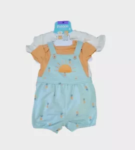 Baby's Pekkle Overall & Shorts 4 pieces Set Lt Blue (Sun) Size 3M NWT - Picture 1 of 10