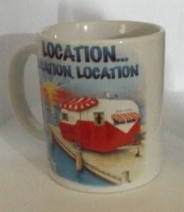 Vintage Souvenir coffee mug travel trailer location location Gold Beach Oregon - Picture 1 of 9