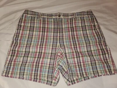 G.H. Pantalones cortos Bass Co. para mujer nuevos con etiquetas talla 16 azul/gris/rosa a cuadros talla grande  Foto 1 de 4