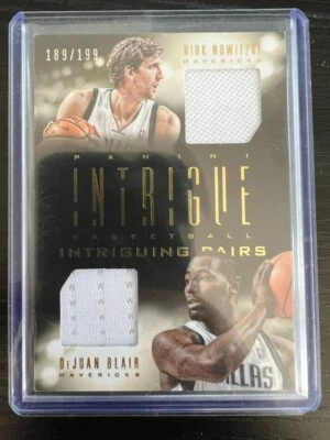 Dirk Nowitzki Dejuan Blair Dual Jersey Relic Card Panini Intrigue 189/199 Mavs - Image 1 of 2