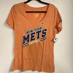 New with tags New York Mets MLB Baseball 5th & Ocean vneck t-shirt womens medium - Picture 1 of 7