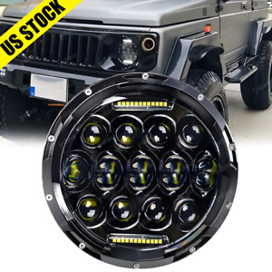 7 inch LED Headlight Round Halo Angle Eyes For Jeep Wrangler JK LJ TJ CJ 1997-18