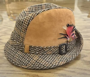 Vintage 1950s RESISTOL Suede Tweed Fedora Hat 7 1/8 Texas 2586 Sherlock 50s USA - Picture 1 of 15