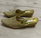 Girl's Maroccan Gold Shoes, All over Embroidered, Size 13, Good Condition