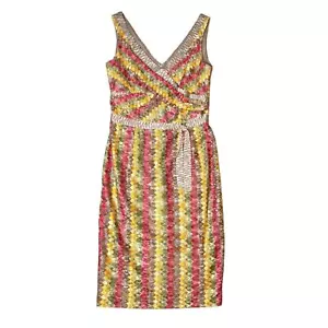 Abito tubino donna vintage KAY UNGER NEW YORK anni 90 1990 6 multicolore uncinetto - Foto 1 di 17