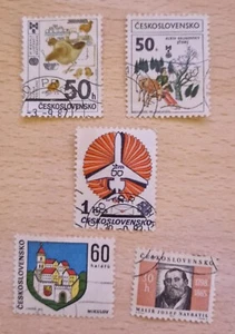 5 Francobolli Timbrati Cecoslovacchia Anni Diversi. - Foto 1 di 1