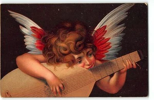 Putto Che Suona La Gitarre von Fiorentino, antike Cusumano Postkarte - Bild 1 von 2