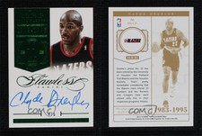 2013-14 Panini Flawless Retired Numbers Emerald /5 Clyde Drexler #RN-CD Auto HOF
