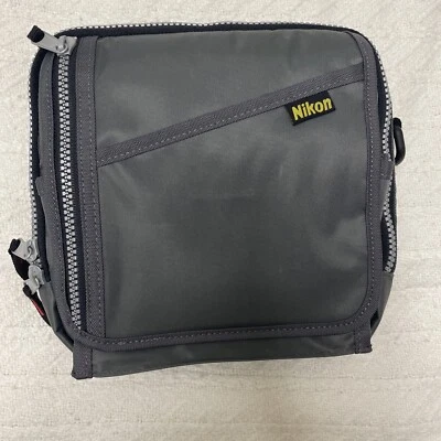 Nikon Camera Bag OEM Nylon Shoulder Cross Body Zip Pouch Gray Grey No Strap - Image 1 of 4