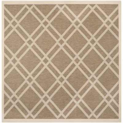 SAFAVIEH Indoor Outdoor CY6923-242 Courtyard Brown / Bone Rug - Image 1 of 4