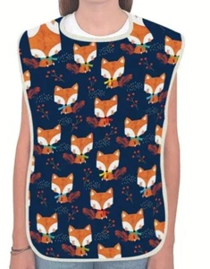 1pc Fox - Linen Adult Bib For Disabled Elderly Messy Eaters Novelty Gift - Picture 1 of 3