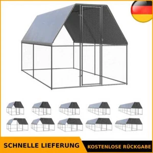 Outdoor Hühnerkäfig Verzinkter Stahl Hühnerstall Käfig mehrere Auswahl vidaXL - Bild 1 von 70