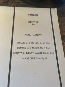 MUZIO CLEMENTI Alberto Zedda MHS 851 (1968) LP - Picture 1 of 8