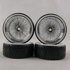 4pcs 12mm Nut Plastic Wheels with Tires 1/10 Scale RC Car Drift On Road Touring