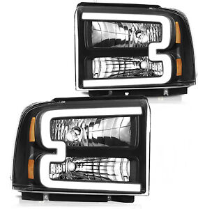 LED DRL Headlights for 2005-2007 Ford F250 F350 F450 F550 Super Duty Left+Right