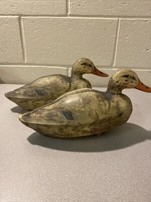 2 Vintage FEATHERLITE Hunting Duck Decoys with McGuire Stabilizers Kansas City - Image 1 of 4