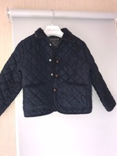 Baby Boys Babour Style Coat 3-4 Navy