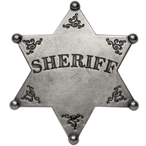 American Western Old West Law Classic Western Metal Colour Sheriff Badge Denix - Picture 1 of 2