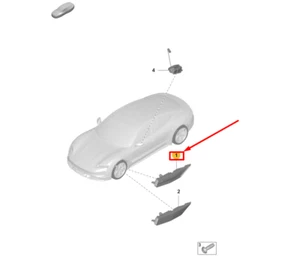 PORSCHE Taycan Front Left Turn Signal Repeater 9J0953041C NEW GENUINE - Picture 1 of 2