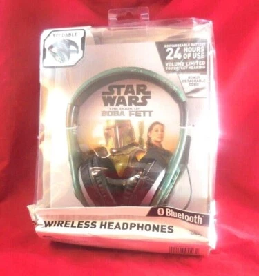 eKids Star Wars The Book of Boba Fett Bluetooth Wireless Headphones Green (USED) - Image 1 of 2
