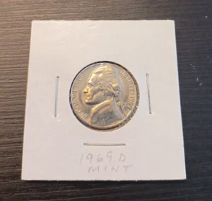 1969 D Proof Jefferson Nickel Circulated US Mint-Free Shipping #190 - Picture 1 of 2