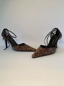Chinese Laundry Snake Skin Ankle Strap Heels Size 8 1/2M