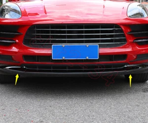 Black Car Front Bumper Lip Chin Spoiler Splitter Fit For Porsche Macan 2019-2021 - Picture 1 of 7